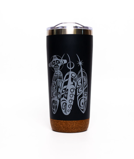 Cork Based Travel Mug 20 Oz Salmon Life Cycle