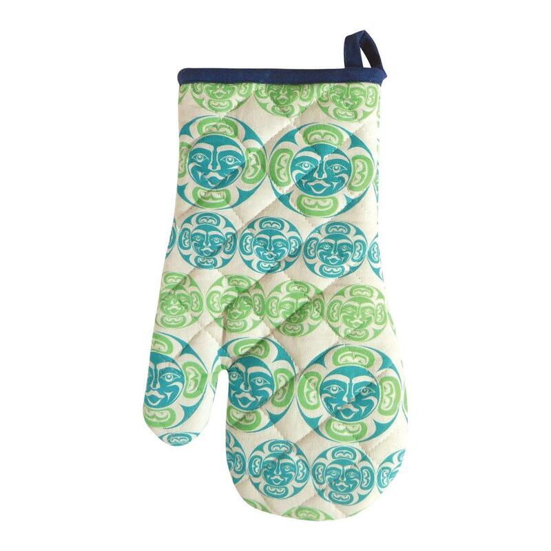 Printed Oven Mitt Green Moon