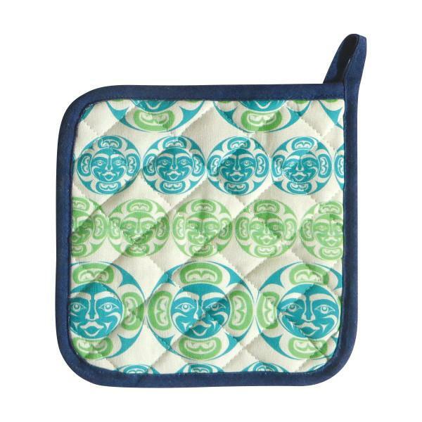 Printed Potholder Green Moon